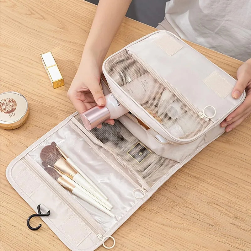 Travel Makeup Bag High Capacity Toiletries Storage Pouch Travel Make Up Organizer Waterproof Beauty Bag Bathroom Wash Bag 250507