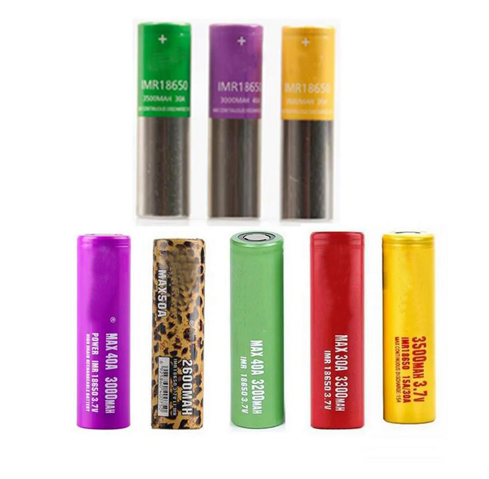 100% Hight Quality IMR18650 Battery 2600mAh 3200mAh 3500mAh IMR 18650 Lithium 3000mAh 15A 40A 30A 50A 3.7V Rechargeable Red Yellow Leopard Print Li-ion Cell New
