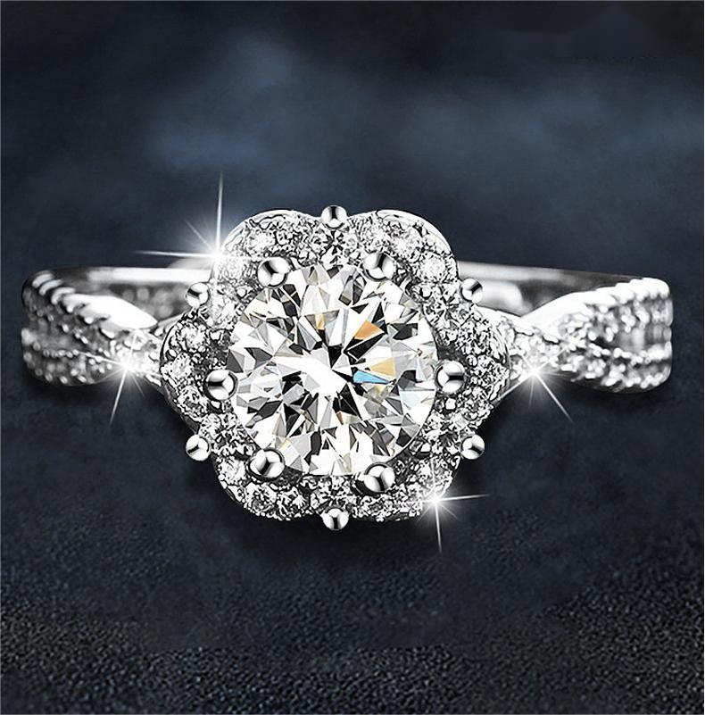 925 Sterling Silver Adjustable Ring, Moissanite Gemstone, Non-Tarnish, Elegant Minimalist Design