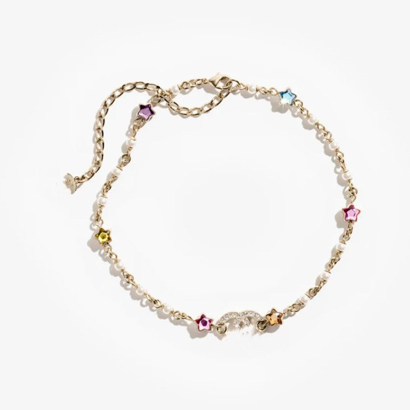 Never Fading 18K Gold Plated Luxury Brand Pendants Necklaces Stars Stainless Steel Letter Choker Pendant Necklace Chain Jewelry Accessories Gifts