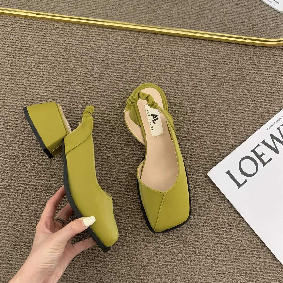 Thick Heel Baotou Sandals Mary Jane Sandals for Women Shoes Fi Chunky Heels Square Toe Dress Comfortable SandalsXJ250508