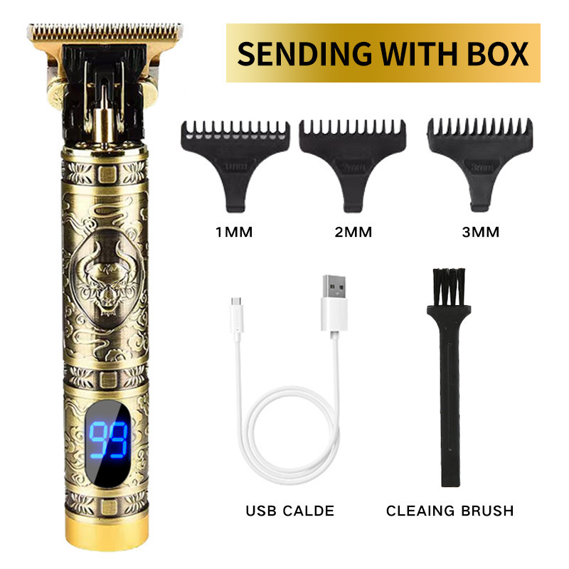 Electric Shavers in Vintage T9 0MM Hair Cutting Machine trimmer Cordless finishing Beard Clipper for men shaver Razors USB 230512