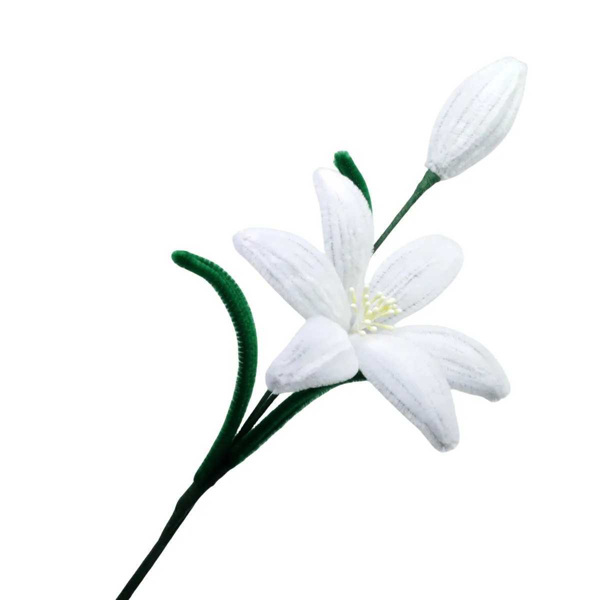 DIY Crafts Pipe Cleaner Flower Kits for Making Artificial Chenille Stems 10 Lilies 3 Buds Bouquets For Party Office Home Decor X250508