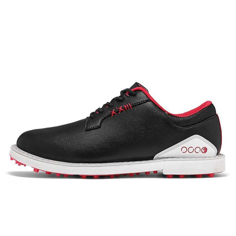 Mens Golf Shoes Waterproof Leather Golf Sneakers Non-slip Spikeless Golf Trainers Lace-up Golf Business Dress Shoes Size 40-47 X2505081