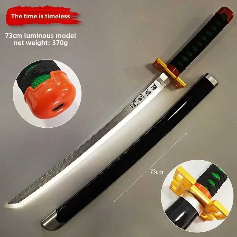 73cm/28.74in Demon Slayer Katana Lightsaber Charge Cosplay Sword Weapon Props Luminous Toys Anime Peripherals Collectible Gift T250508