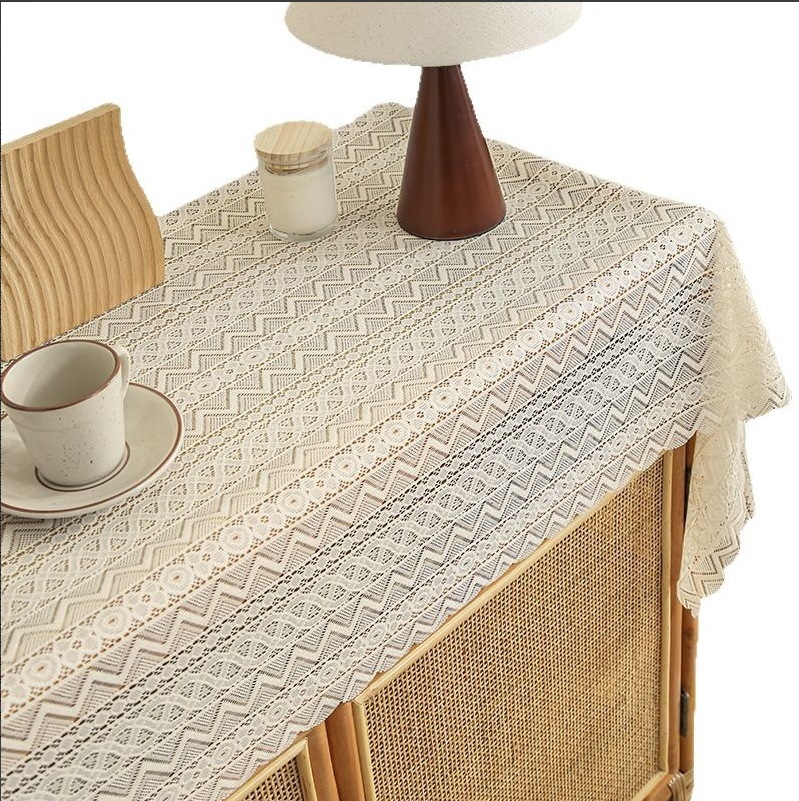 XX0370 French lace sideboard tablecloth hollow lace decorative rectangular tablecloth cover cloth high-grade coffee table cloth