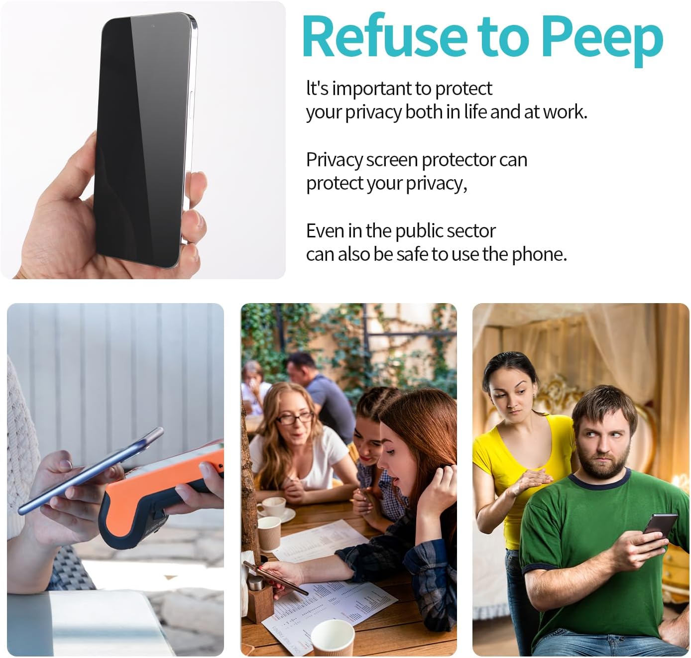 Easy Installation screen protector 16pro 15 14 13 12pro 3D Anti peeping glass is for iPhone tempered film privacy (2pcs)