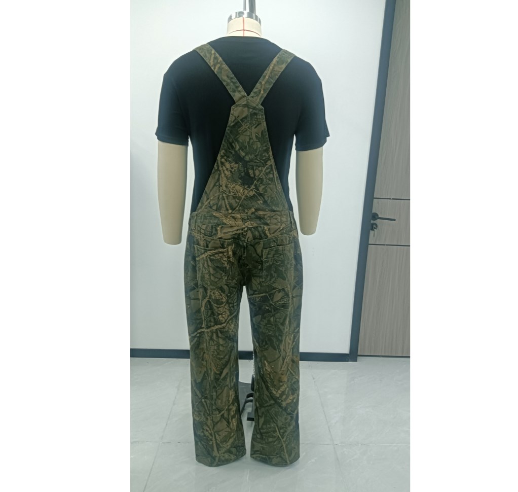 Overalls Men Baggy Jeans For Mens Camouflage Denim Streetwear Daily Casual Suspender Trousers Adjustable Wide Straps Jumpsuit With Pockets