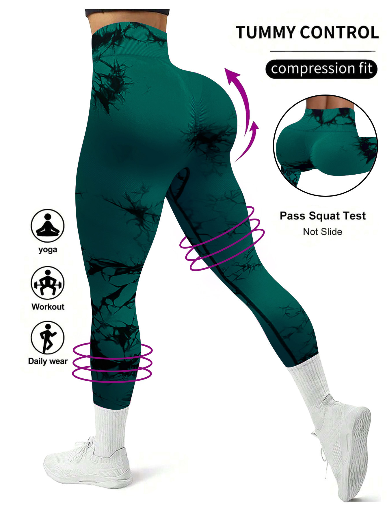 New color hot selling tie dye skin friendly fit, anti roll edge, running, floral fitness pants, tight fitting sports yoga pants