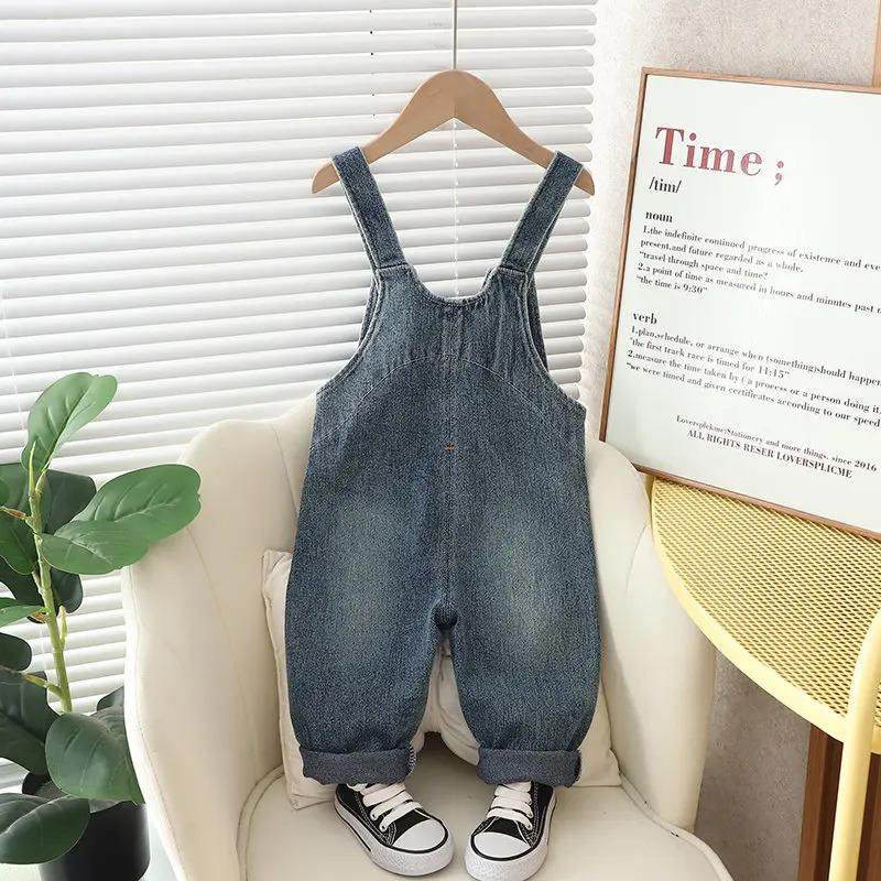 Spring Autumn Children Clothes Baby Boys Girls Cartoon Denim Pants Overalls Infant Outfit Kids Fashion Toddler Casual 0-5 Years 250508