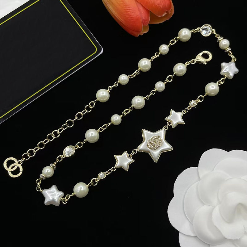 Classic brand CC necklace luxury crystal pendant necklace stainless steel designer jewelry for women