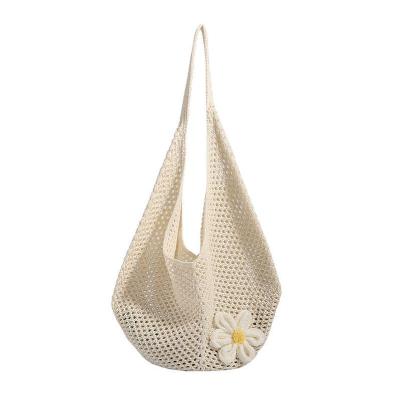 This year's popular trend is the versatile lazy style, small and fresh Instagram woven bag, large capacity hollow out lightweight travel shoulder