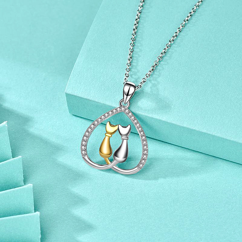 Sophisticated Feline Motif 925 SS Heart Shaped Cat Pin | Ideal Gift Item for Feminine Fashionistas