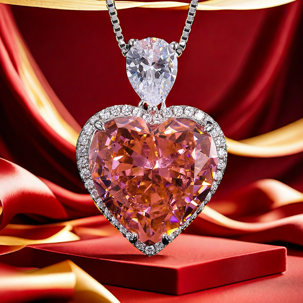 15*15 Papalacha Love heart Eternal Pendant square box necklace S925 sterling silver high carbon diamond wedding holiday precious jewelry gift for the 