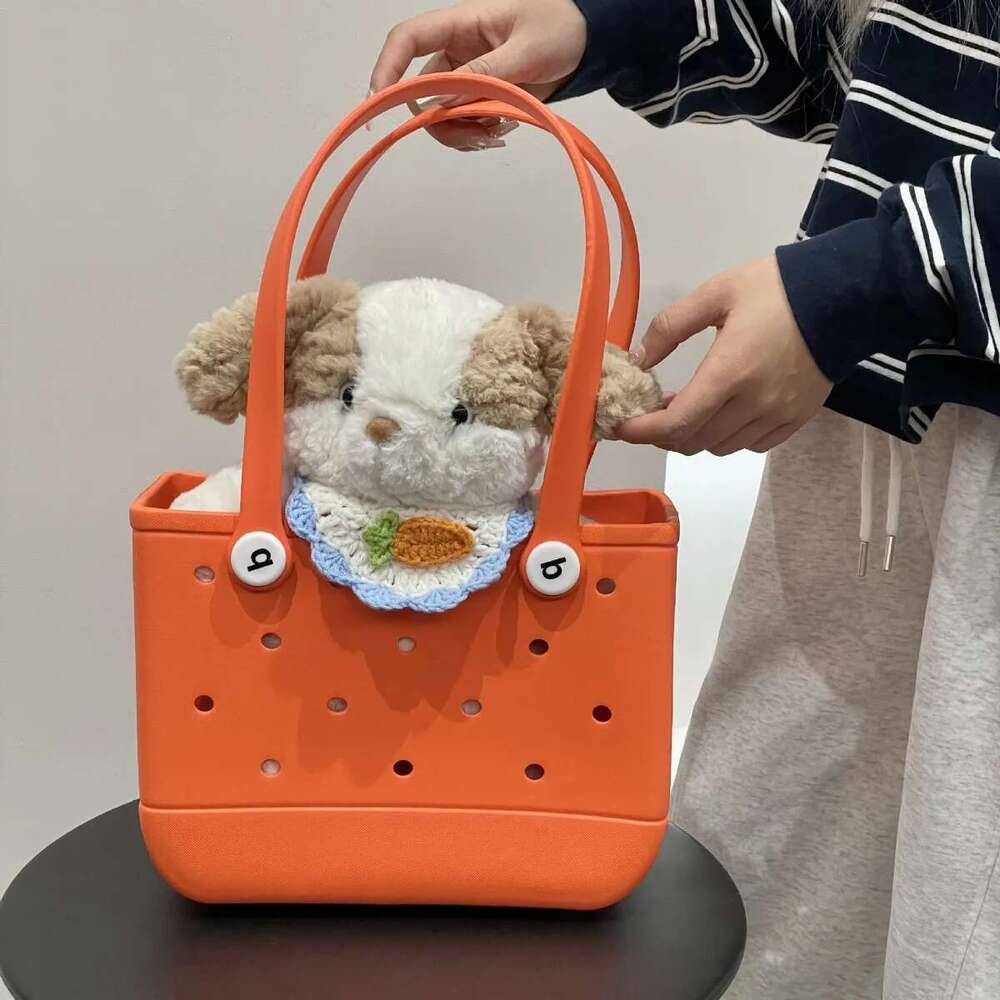 Mini Beach EVA Waterproof Rubber Summer Pool Storage Basket Women Shopping Shoulder Handbag Small Jelly Croc Sac Tote Bag