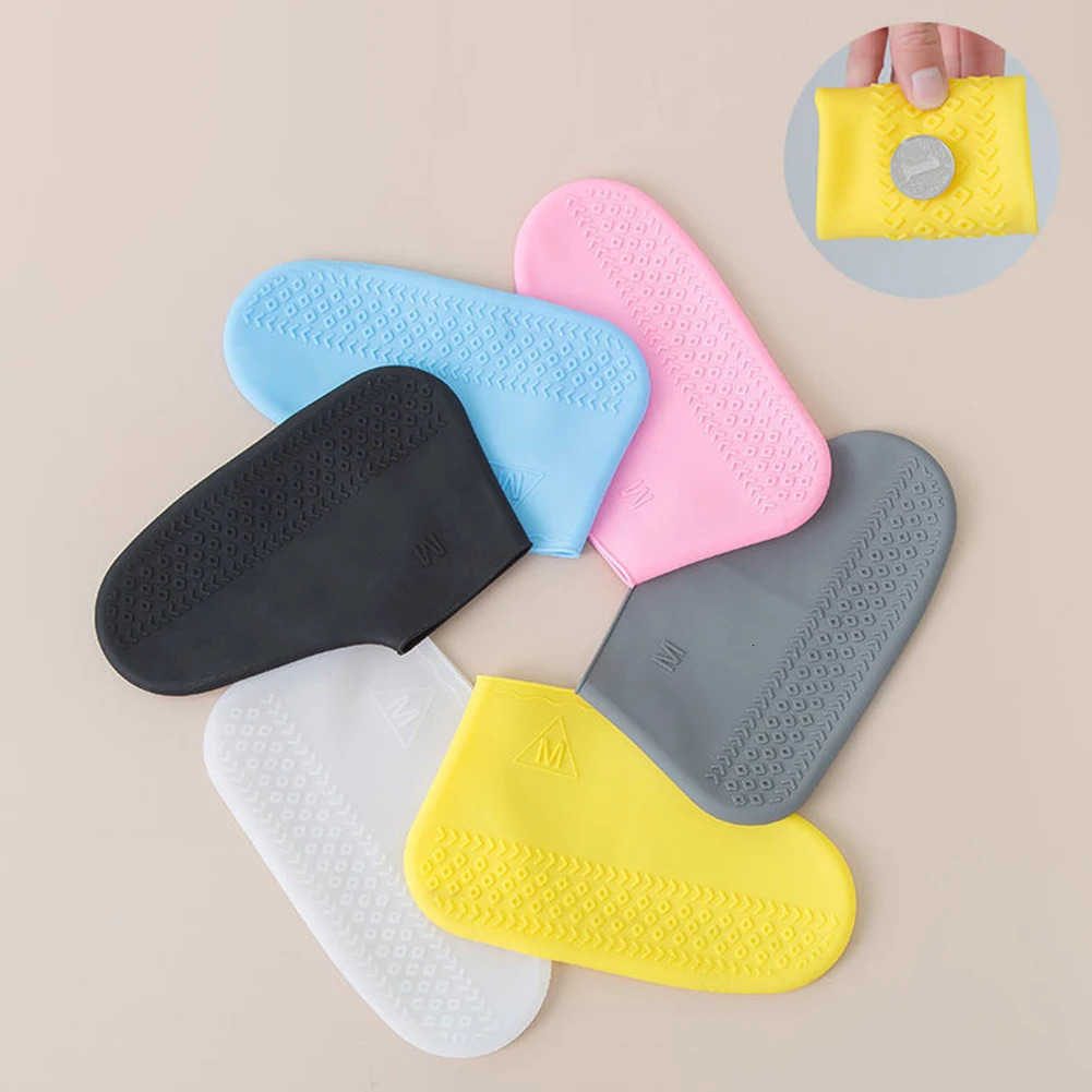 2 pairs of silicone shoe covers waterproof wearresistant rainproof protectors anti slip boots reusable rubber 250428s