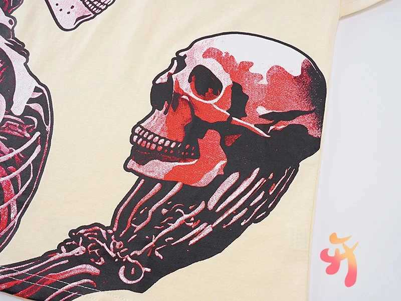 25 Real Photos High Quality Godspeed T-shirt Trendy Rock Street Retro Washed Couple Skeleton Print Cotton Short Sleeve Men WomenT250508