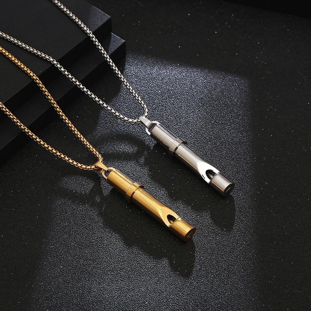 Whistle Pendant Necklace Can Blow All-match Whistle Pendant Jewelry for Men and Women