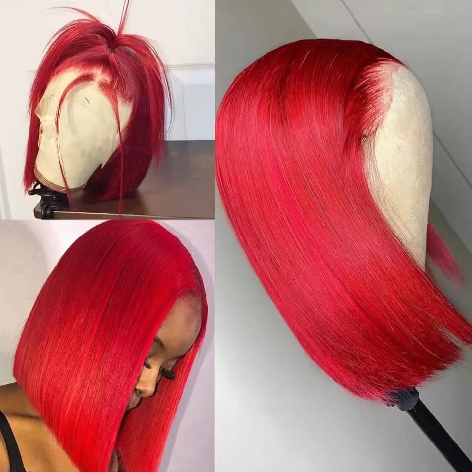 womens Wig fashionable bob head wig split bob head synthetic high-temperature silk