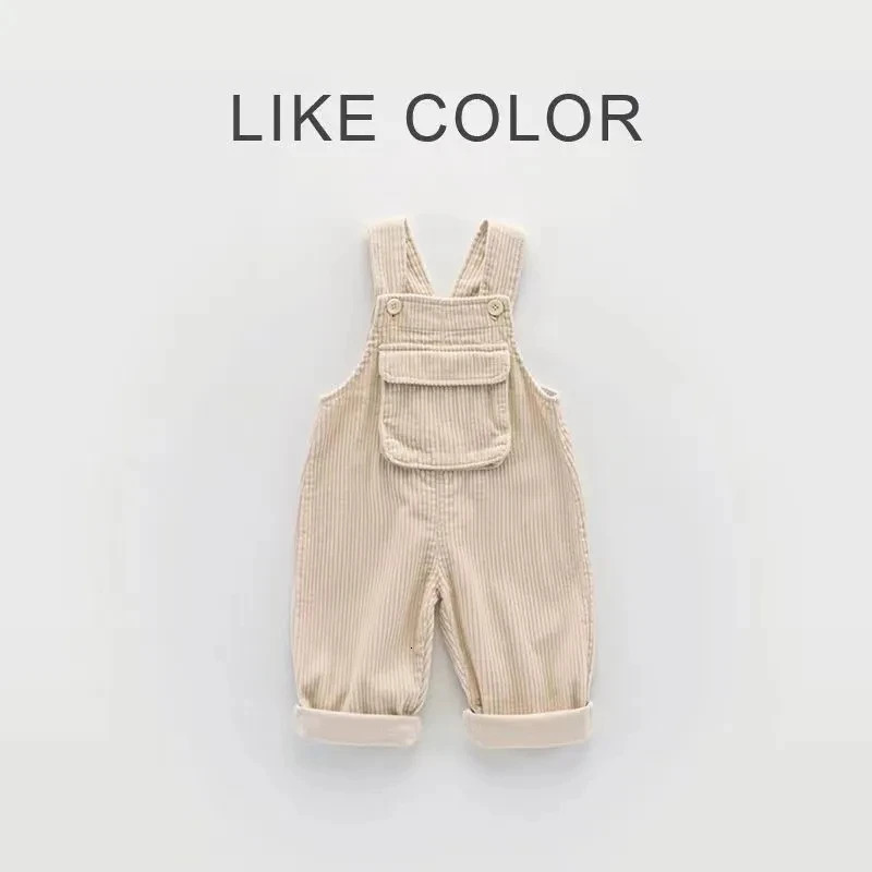Spring Autumn Corduroy Baby Overalls Trousers Solid Colour Baby Overalls One-piece Childrens Overalls Boys Girls Casual Pants 250508