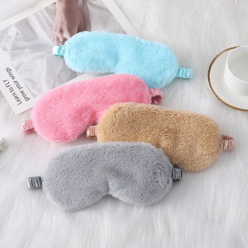 Little rabbit hair blackout sleep plush breathable imitation silk autumn and winter skin friendly eye mask