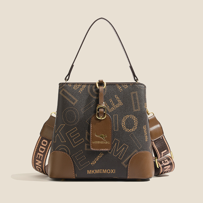 Luxury Brand High Quality New Style Free Delivery Designer Bag Live Broadcast Printed Bucket Bag, Women's New Trend, Simple And Versatile, Large 