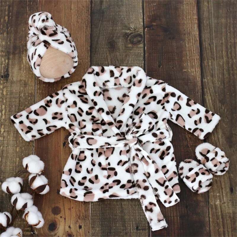 Newborn Photography Props Romper Baby Bathrobe Clothing Soft Fleece Robe Headscarf Shoes Outfits Infant Boy Girl Costume Towel