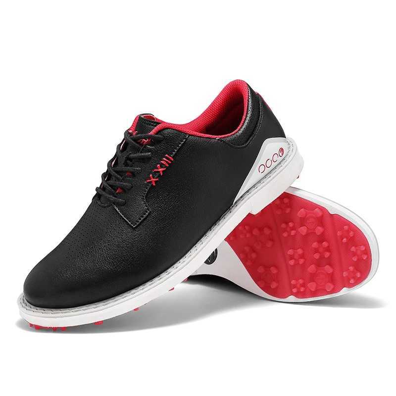 Mens Golf Shoes Waterproof Leather Golf Sneakers Non-slip Spikeless Golf Trainers Lace-up Golf Business Dress Shoes Size 40-47 X2505081