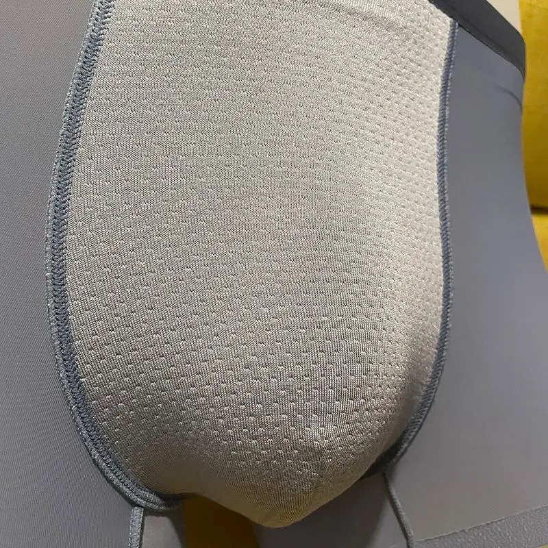 High quality mens ice silk underwear summer thin breathable seamless sexy plus size boxing shorts 250430Z