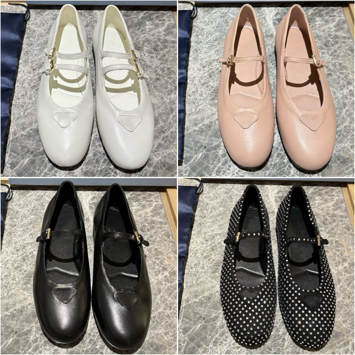 designer Shoes Nappa leather Women ballerinas luxury high-quality Naplak patent leather Velvet suede with studs crystals mules Ballet Flats shoes Size 35-41