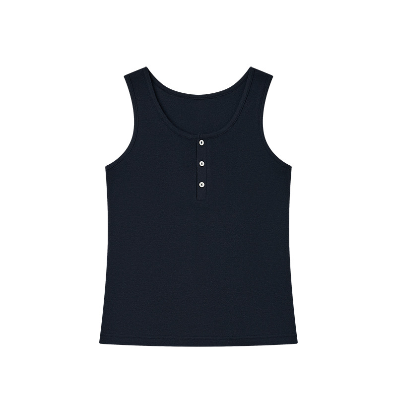 HL300 Spring and summer small camisole women's new linen button vest skin-friendly inner bottoming shirt