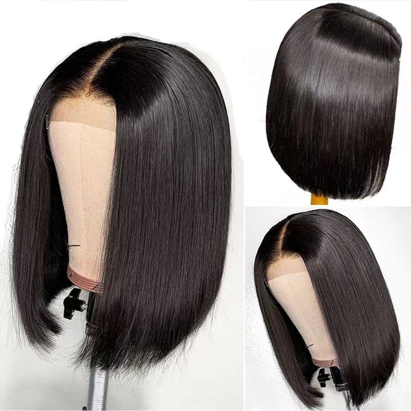 womens Wig fashionable bob head wig split bob head synthetic high-temperature silk
