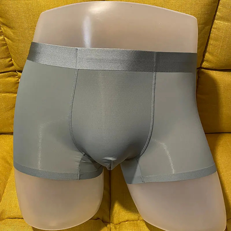 High quality mens ice silk underwear summer thin breathable seamless sexy plus size boxing shorts 250430Z