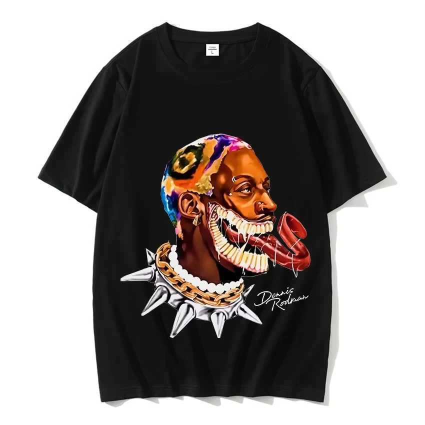 Hot Sale The Worm Dennis Rodman Graphic T Shirt Men Women Boys Basketball Short Sleeve T Shirts Male Cotton Oversized StreetwearT250508