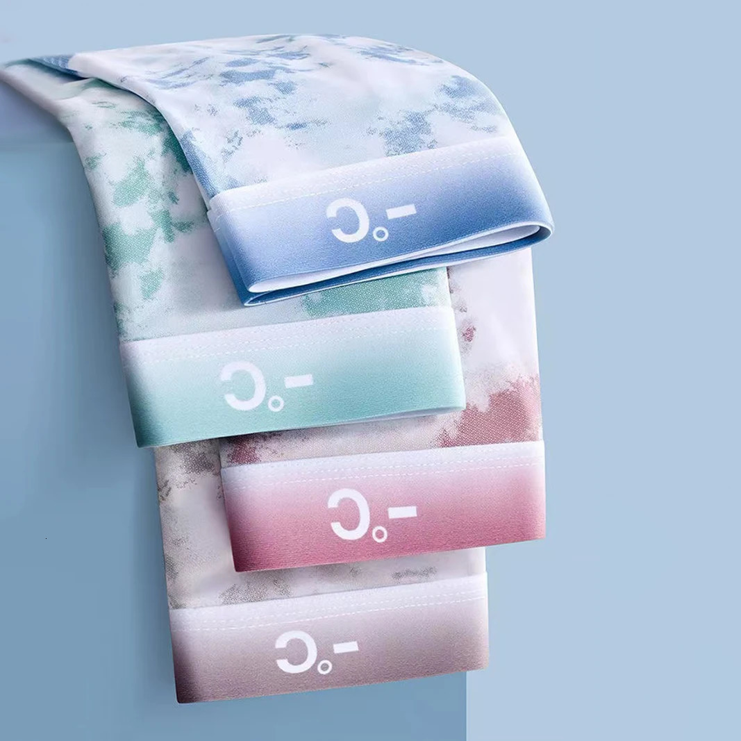 4piece boxing shorts mens ice silk underwear breathable sexy thin Ushaped invisible wholesale lots L6XL y250430Z