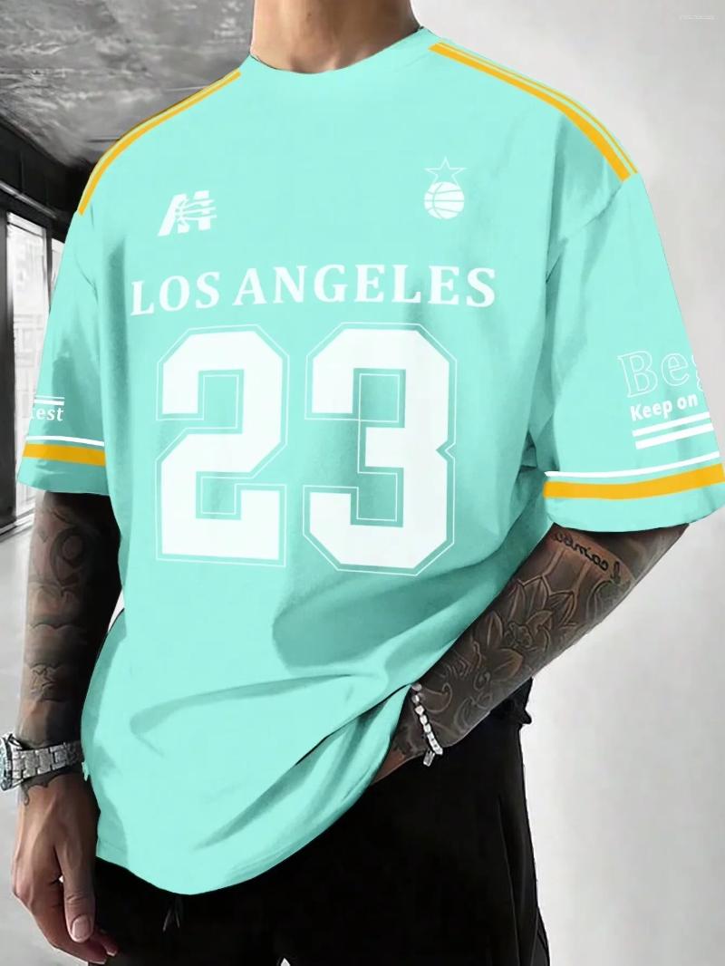 Mens T Shirts Los Angeles Print Graphic T-Shirt Short Sleeve Sports Womens Unisex Casual Daily Wear Summer Racing