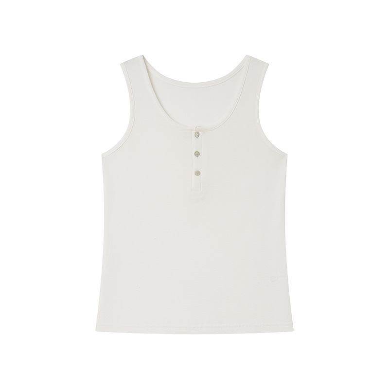 HL300 Spring and summer small camisole women's new linen button vest skin-friendly inner bottoming shirt