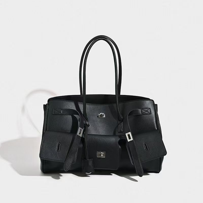 leather womens tote bag 2025 new highend fashion simple and versatile commuter hand large capacity shoulder