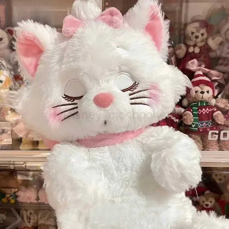 Disney Cute Marie Cat Plush Dolls The Aristocats Cartoon Sleepy Face Marie Bow Plushies Doll Soft Stuffed Animals Pet Toy Gifts Z250508