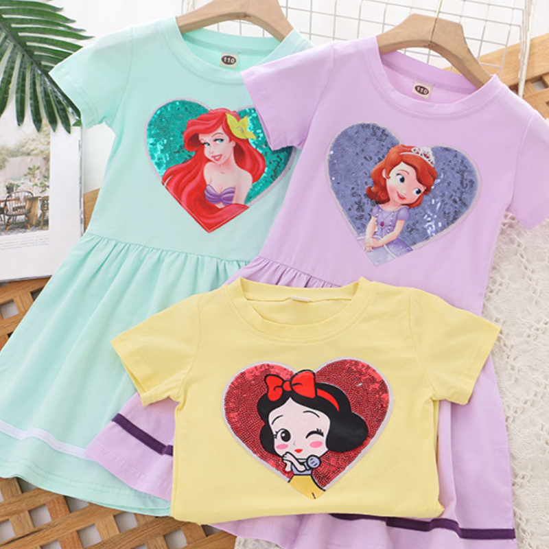 DISNEY infant designer clothes baby girl designer clothes Frozen Princess Elsa Girls' dress princess outfit holiday birthday outfit Soft pure cot