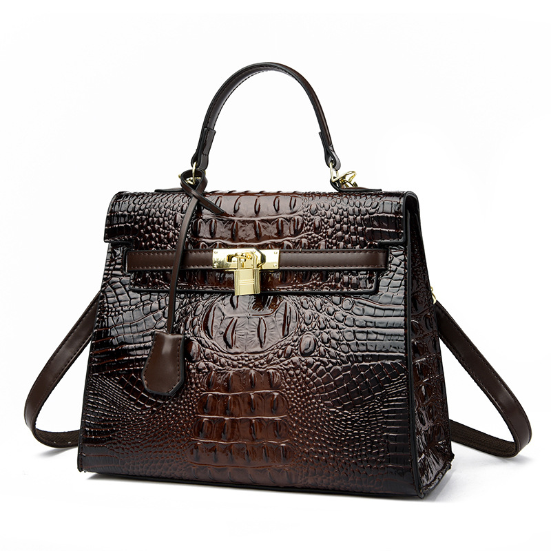 2025 Best Seller Classic Kelly-Inspired Crocodile Bag - Premium Structured Box Shoulder Bag Vintage-Inspired Crossbody Bag for Women