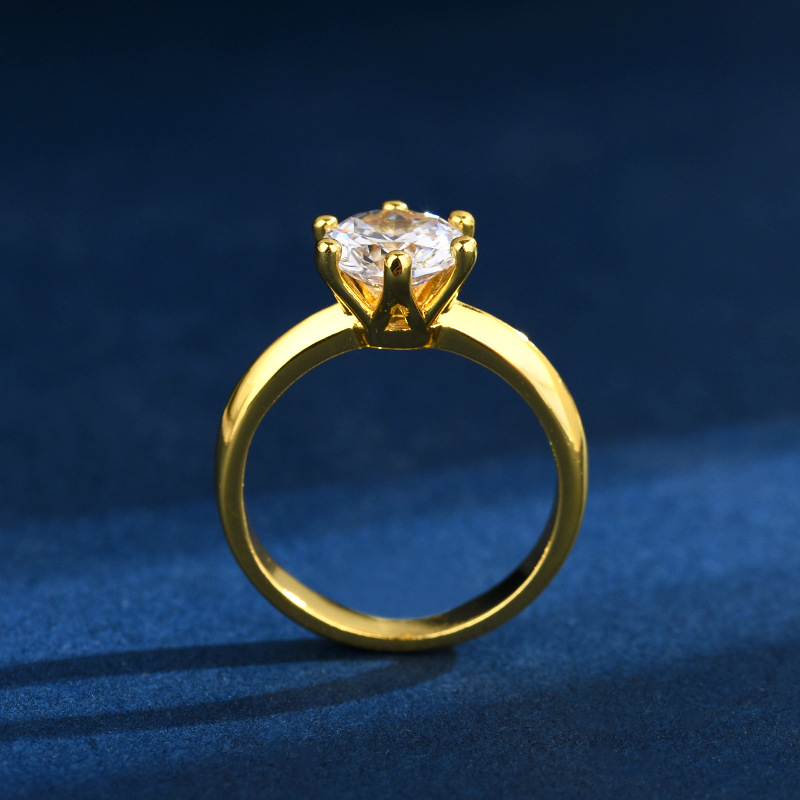 2Ct Drop Ship Wedding Rings Classical Six Claw Simple Fashion Jewelry 925 Sterling Silver 18k Gold Fill Round Lab Moissanite Diamond Party Eternity La