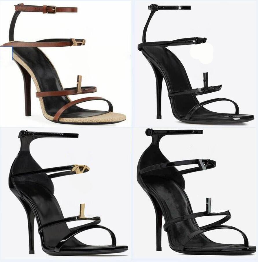 Designers shoes New High quality Women Luxurys Designers Sandals Heels Shoes Open Toe Genuine Patent Leather alphabet Shoe Christmas Handbag Factory_footwear