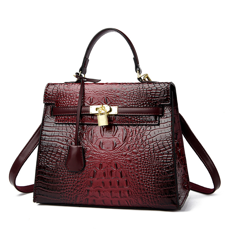 2025 Best Seller Classic Kelly-Inspired Crocodile Bag - Premium Structured Box Shoulder Bag Vintage-Inspired Crossbody Bag for Women