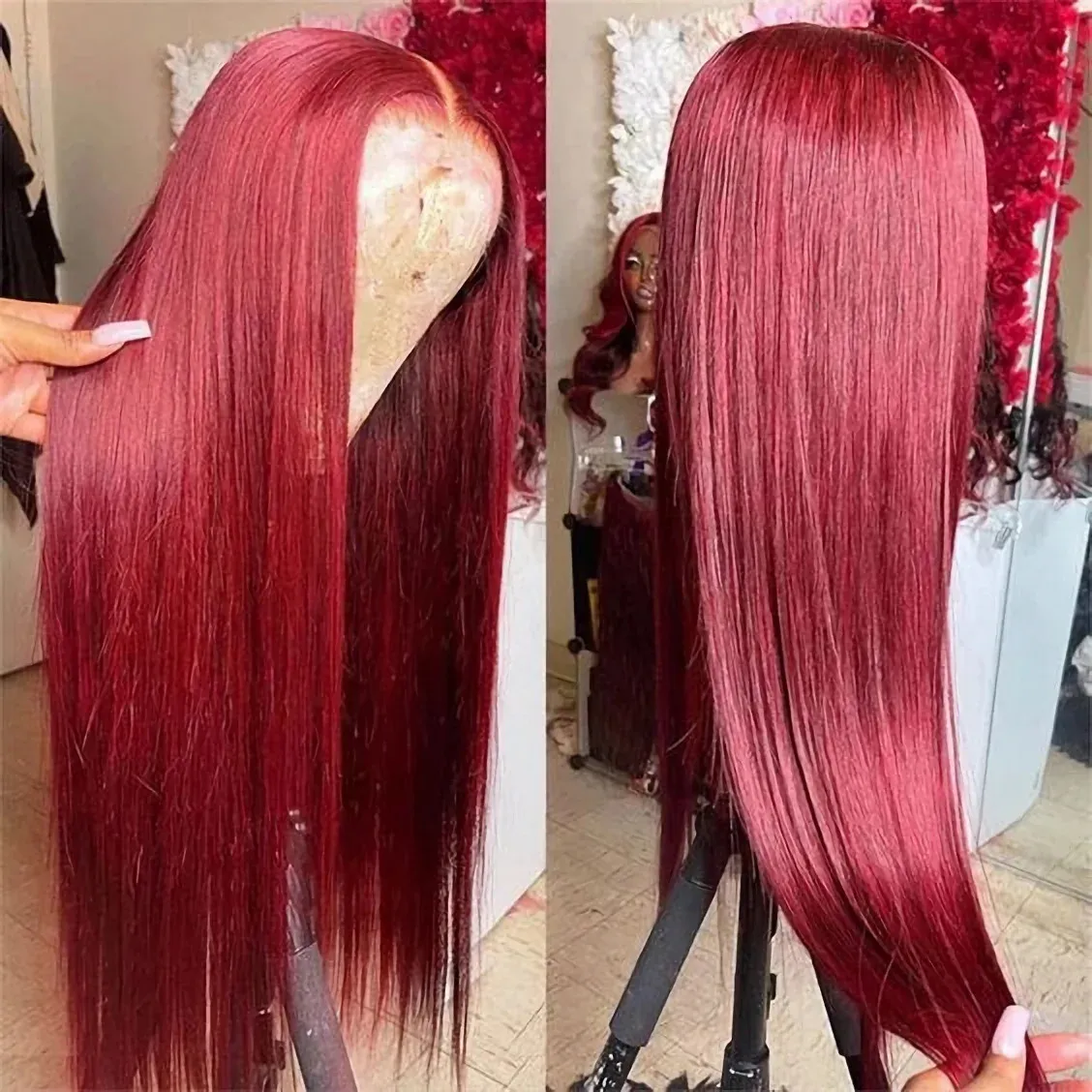 Burmese Hair 100% Really Human Blonde Color Hair 30 Inch Wigs Deep Wave Lace Frontal Wigs Brazilian 13x4 HD Transparent Glueless Human Hair Wig for Bl