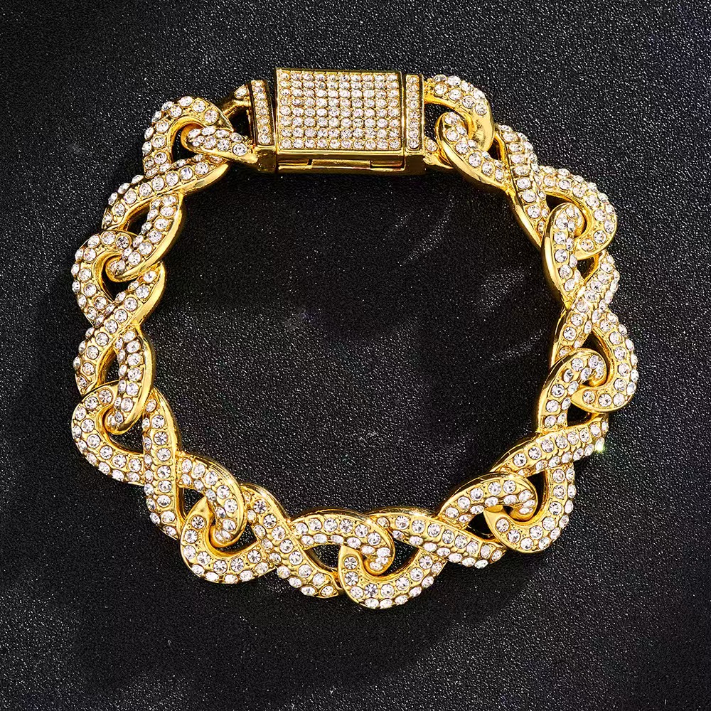 Hip Hop 14mm Moissanite Stone Necklace AAA Cubic Bling Miami Choker Iced out Jewelry for Party Occasions