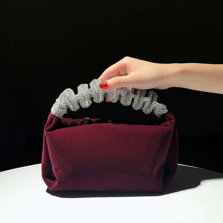 Dinner Bag New Internet Celebrity Instagram Velvet Set Banquet With Diamond Handheld King Bag KQ
