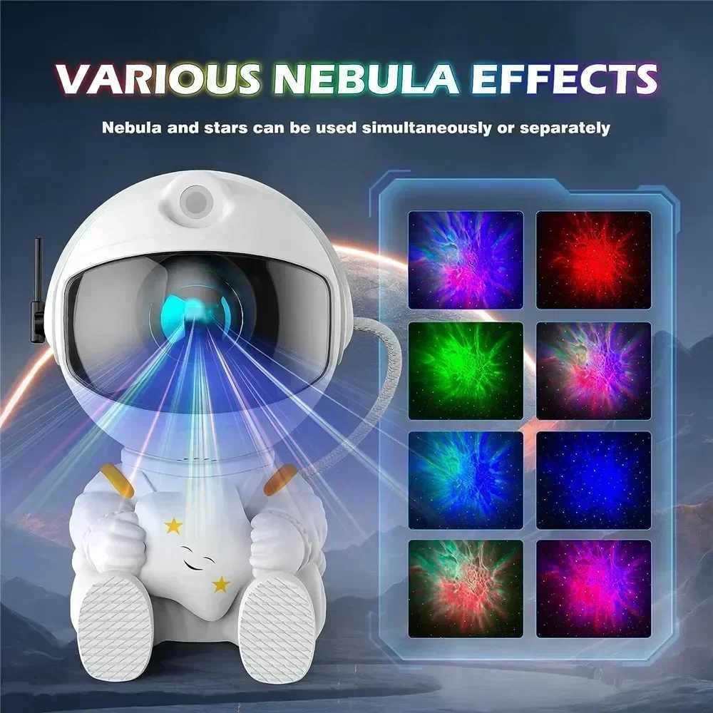 Star Projector Galaxy Night Light Astronaut Space Projector Starry Nebula Ceiling LED lights for bedroom home decoration childrens gifts Z250508
