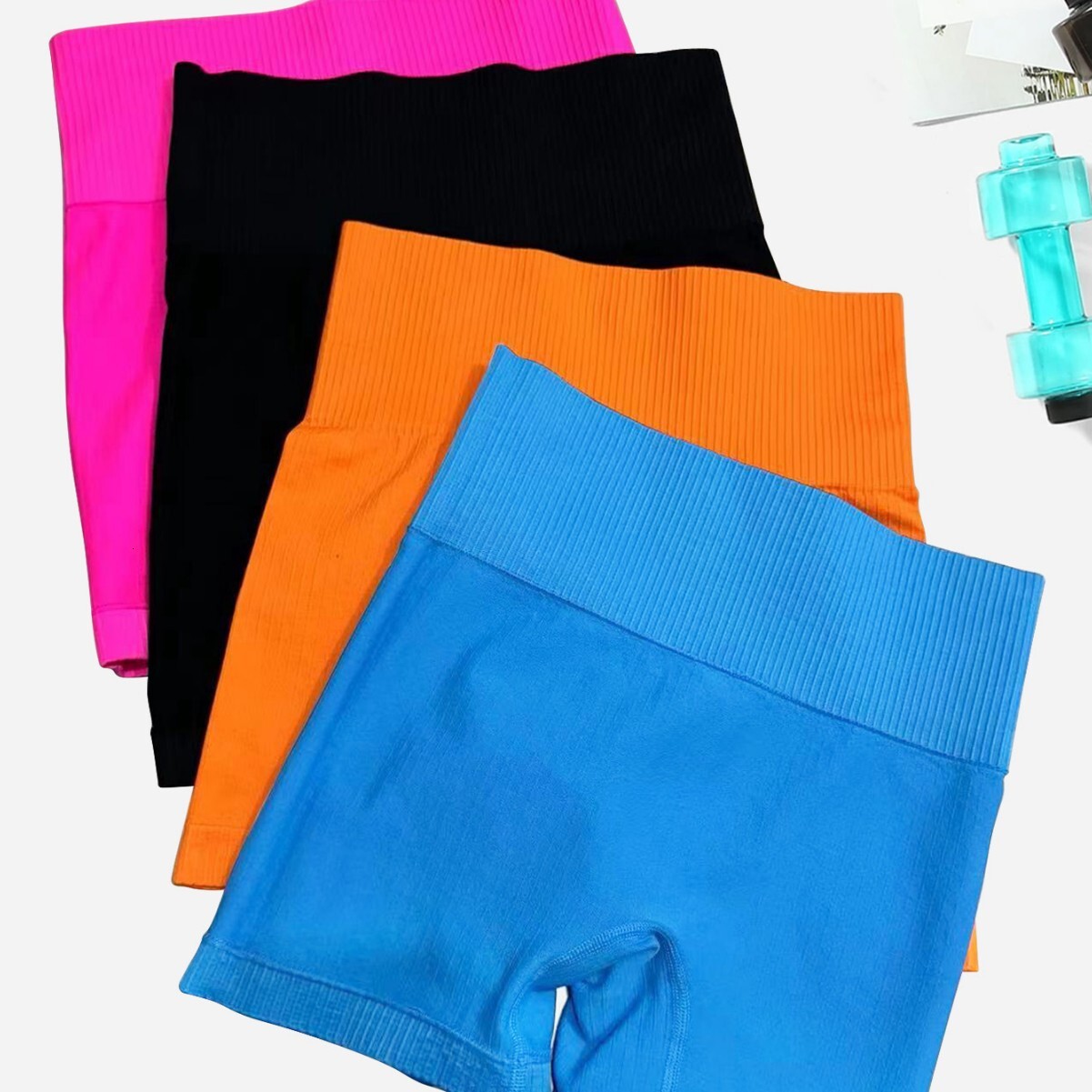 Seamless stretch shorts, women's peach high waist hip lifting pants, outdoor running and fitness yoga pants