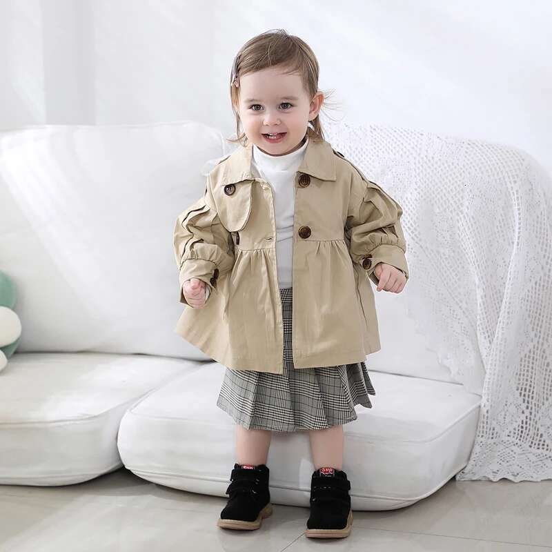 Fashion Trench Coat Cotton Autumn Spring Baby Girl Clothes Kids Jackets For Girls Coats Infant Outerwears Clothing